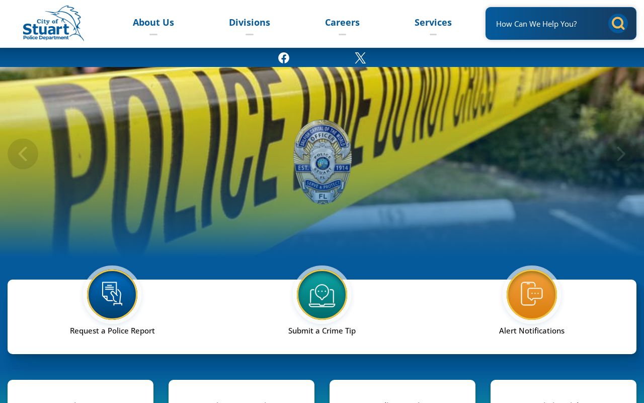 Official Stuart Police Department page with department information