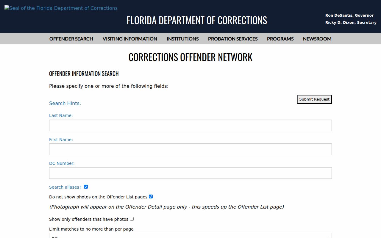 Martin County criminal records Florida corrections offender search
