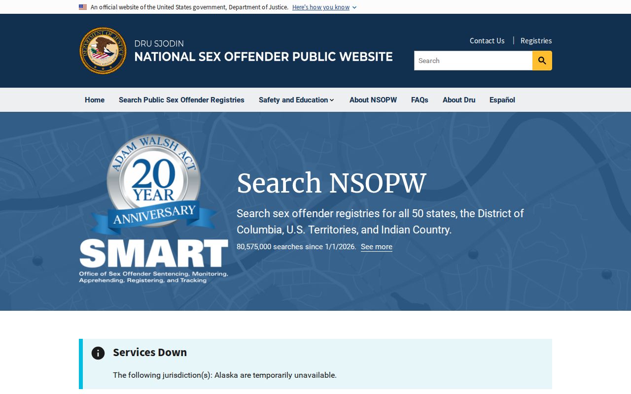National search supplement for a Martin County sex offender check